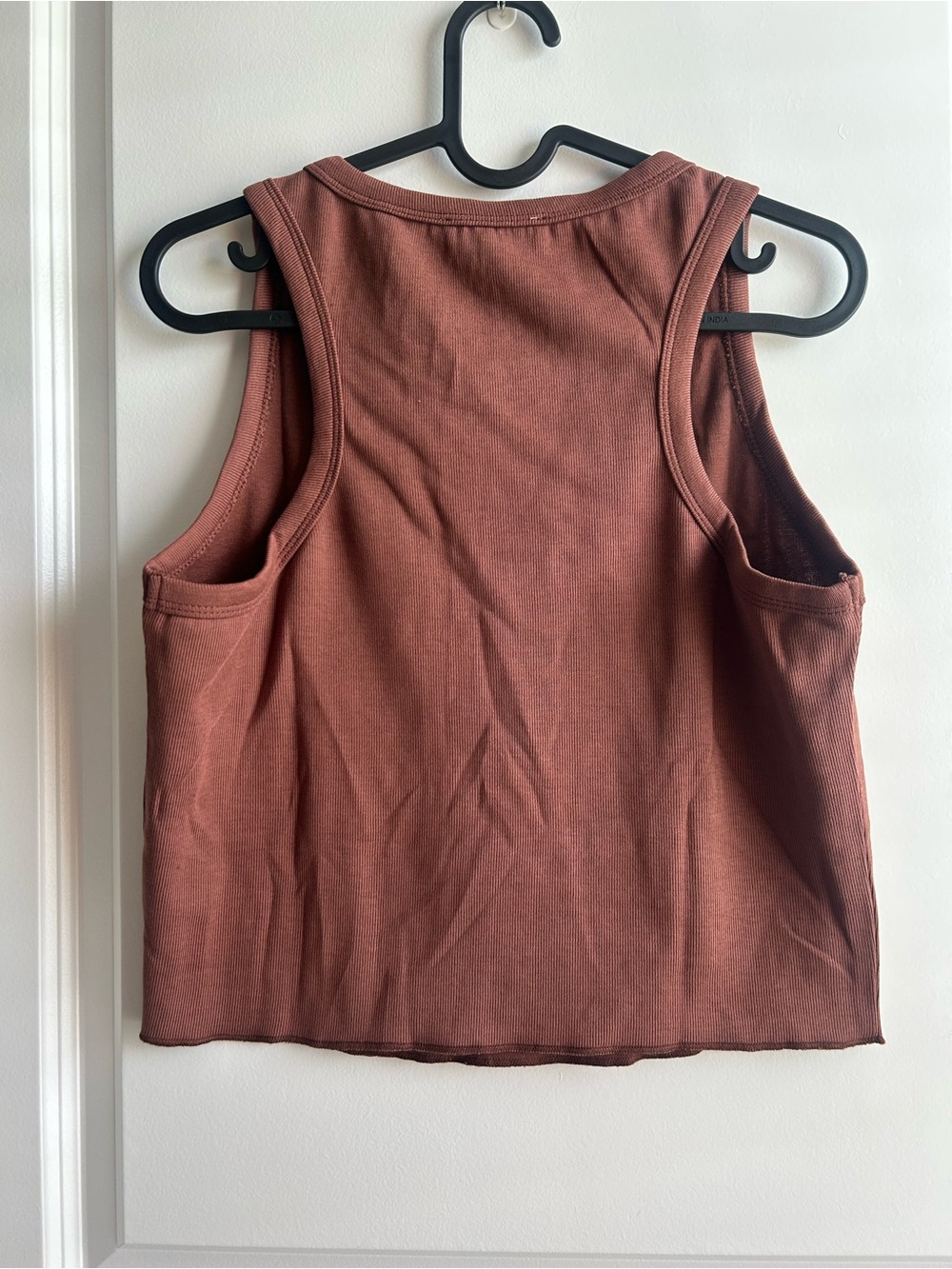 Listicle Ribbed Tank Top in Rust - Picture 3 of 3